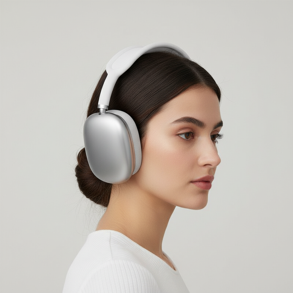Fällbara SoundEase Bluetooth-hörlurar med intuitiva kontroller, klara för din nästa musikupplevelse.