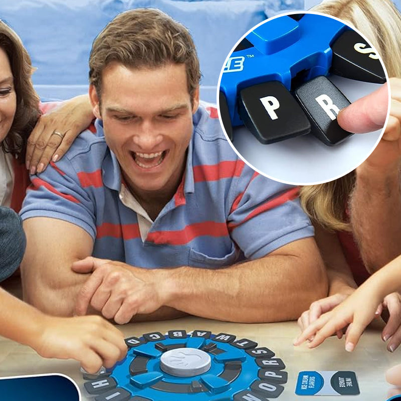 "Spännande Tapple ordspel för familjer, lättspelat och bärbart, med timer och bokstavsblockerande mekanism."