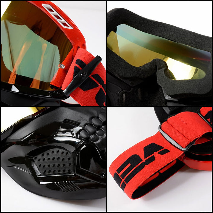 Detaljbild SpectraRider stötsäkra motorcykelglasögon. Robust design ger maximalt skydd för ögonen.