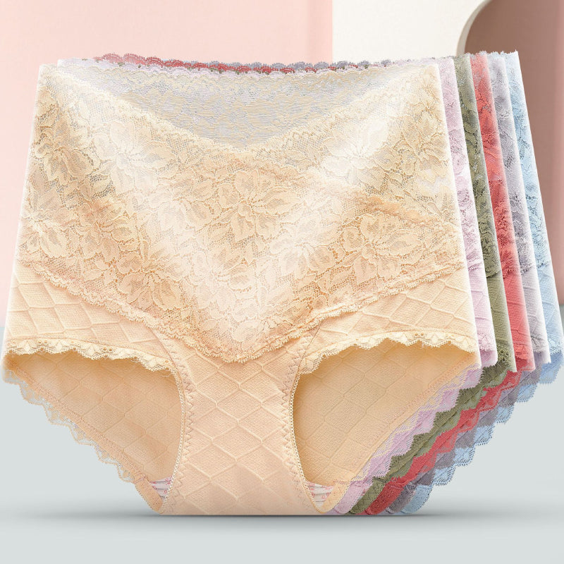 "Spetstrosor för kvinnor med hög midja, elegant spetsdesign, mjukt material, perfekt för komfort och stil."