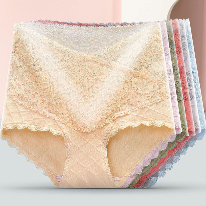 "Spetstrosor för kvinnor med hög midja, elegant spetsdesign, mjukt material, perfekt för komfort och stil."