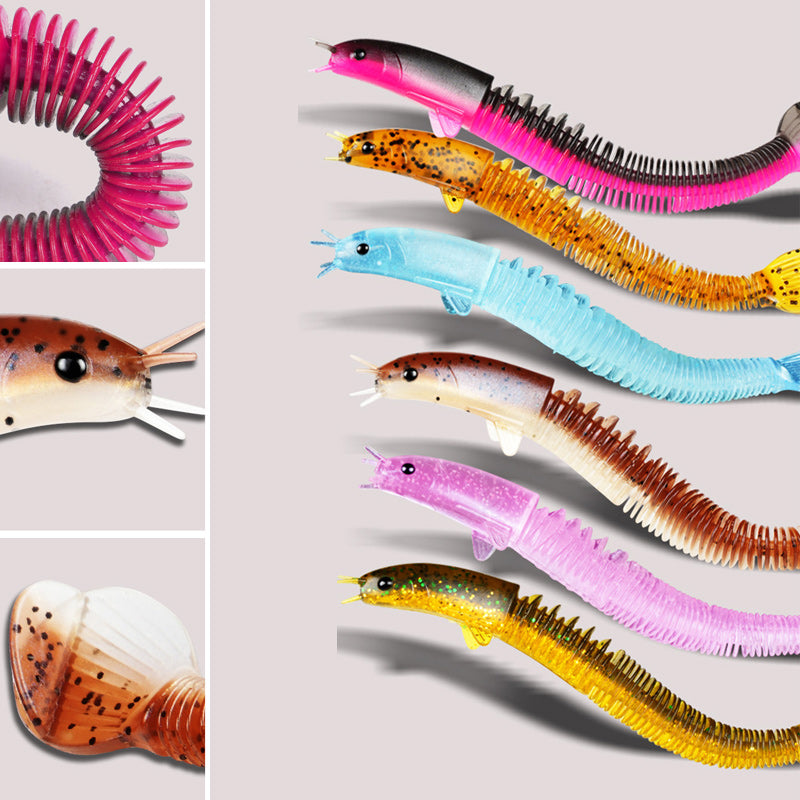 "Sportfiskebete med paddelsvans för livsliknande simning, realistiska detaljer, perfekt för abborre och öring."