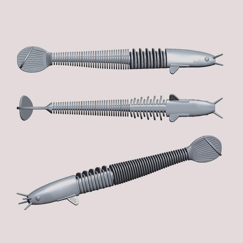 "Sportfiskebete med paddelsvans för livsliknande simning, realistiska detaljer, perfekt för abborre och öring."
