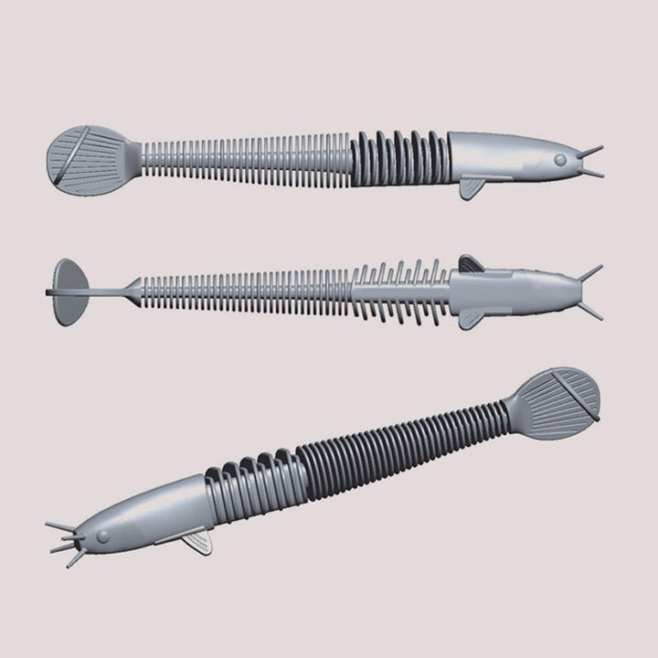 "Sportfiskebete med paddelsvans för livsliknande simning, realistiska detaljer, perfekt för abborre och öring."