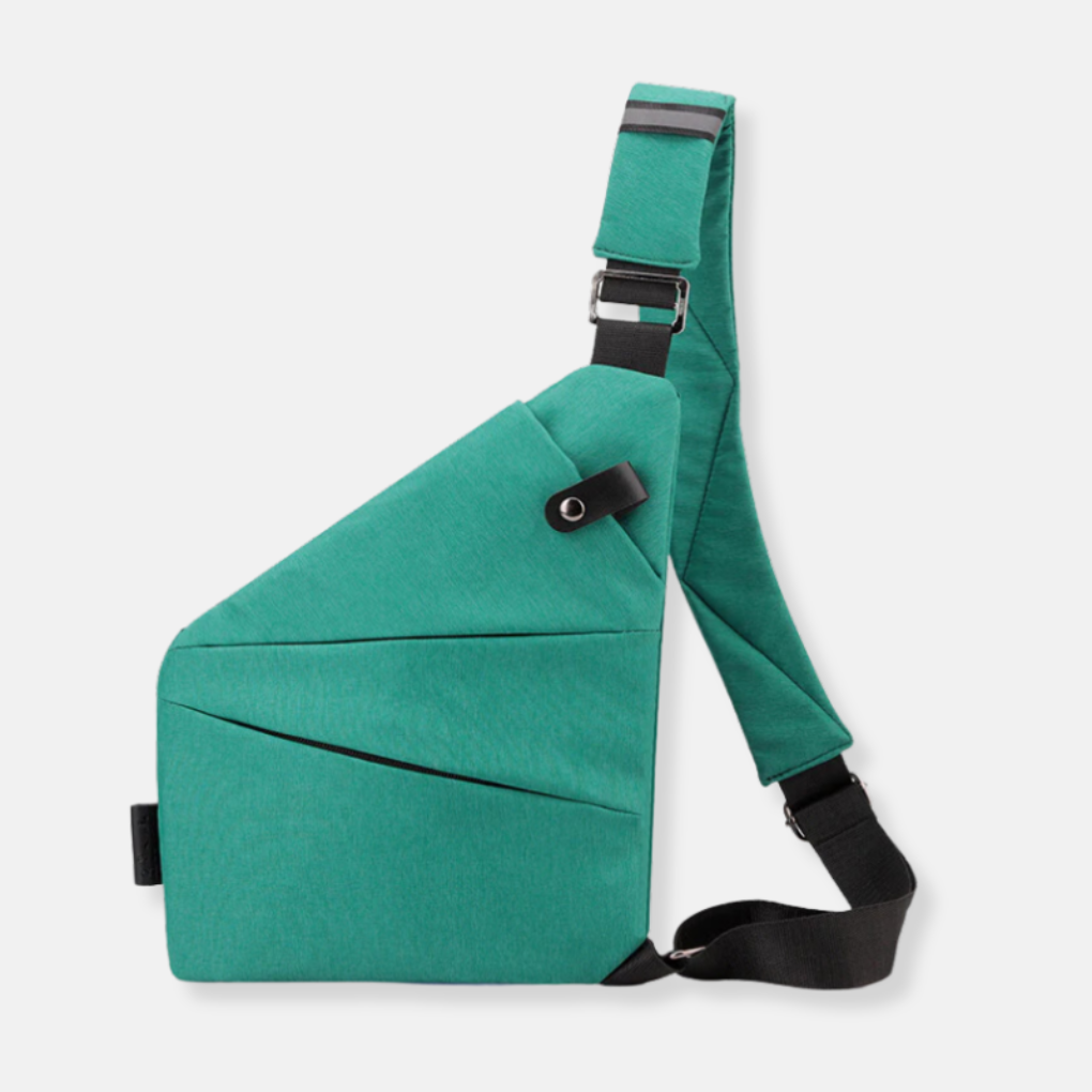 Mångsidig stöldskyddad axelväska i crossbody-stil. Handsfree och säker för alla dina äventyr, stor som liten.