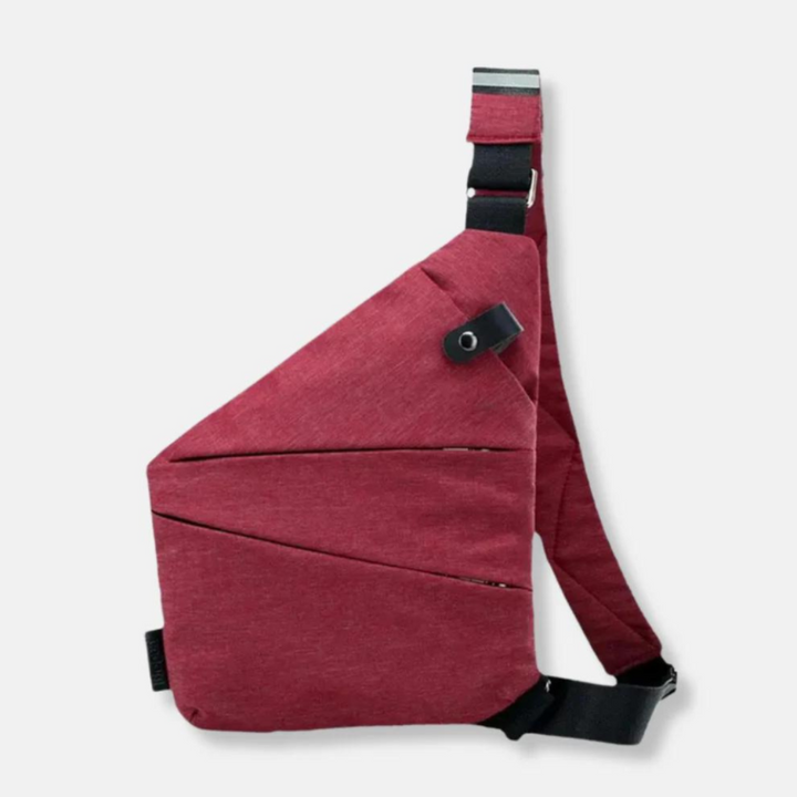 Crossbody axelväska med stöldskydd. Säkerhetsväska för plånbok, mobil och kort med RFID-skydd.