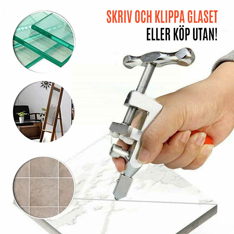"Stål glasskärare och plattskärare, ergonomiskt handtag, portabel design, för DIY glas- och keramiska projekt."