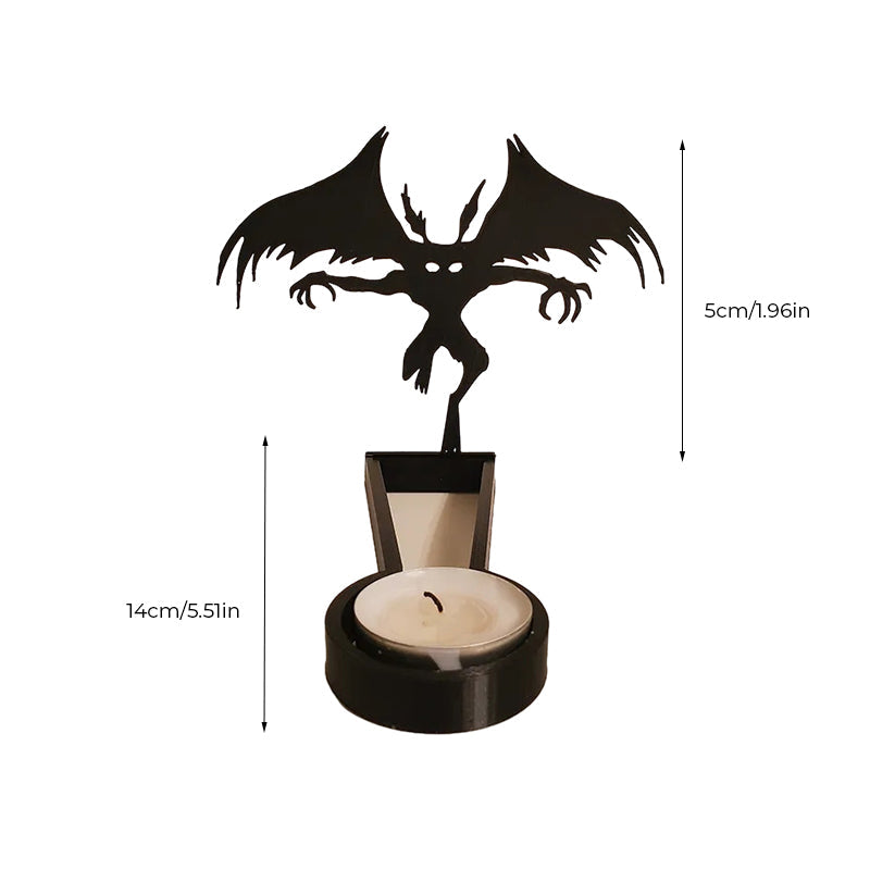 "Stämningsfull unisex Halloween skuggdekoration i rostfritt stål, perfekt för mystisk belysning i mörka rum."