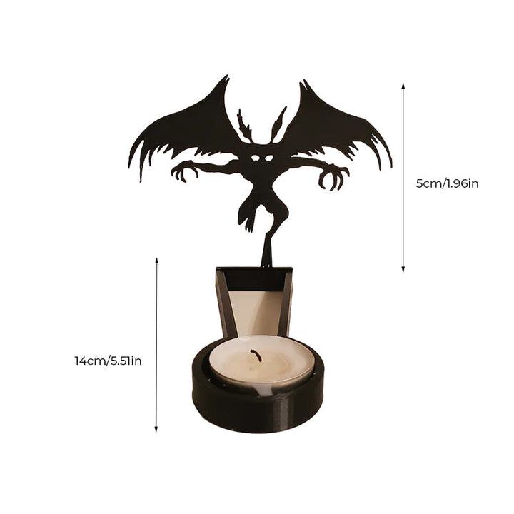 "Stämningsfull unisex Halloween skuggdekoration i rostfritt stål, perfekt för mystisk belysning i mörka rum."