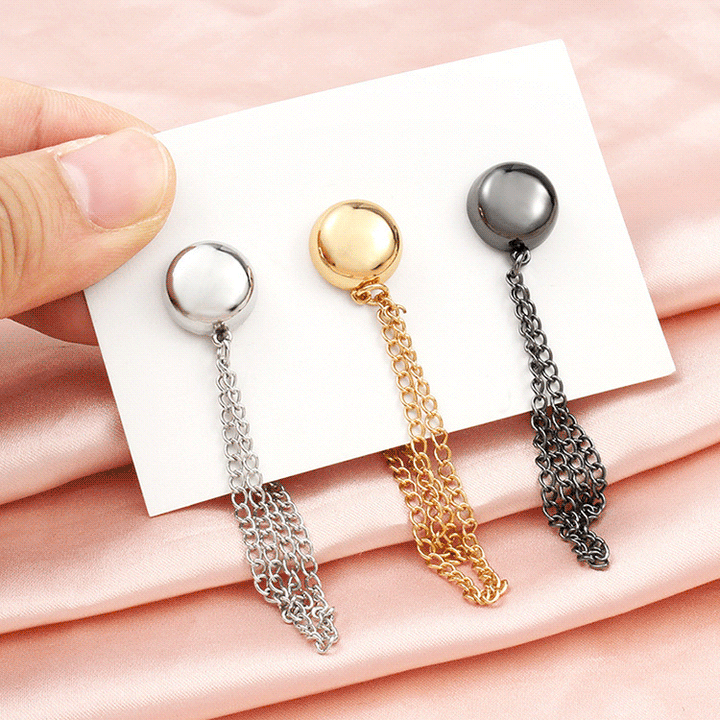 "Stark magnetisk knapp i metall för klädjustering, rund design med silverfärg, kompakt och elegant för enkel användning."