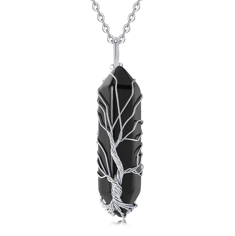 Spirituellt Livets träd-halsband med grön aventurin. Lyxigt energismycke för kvinnor.