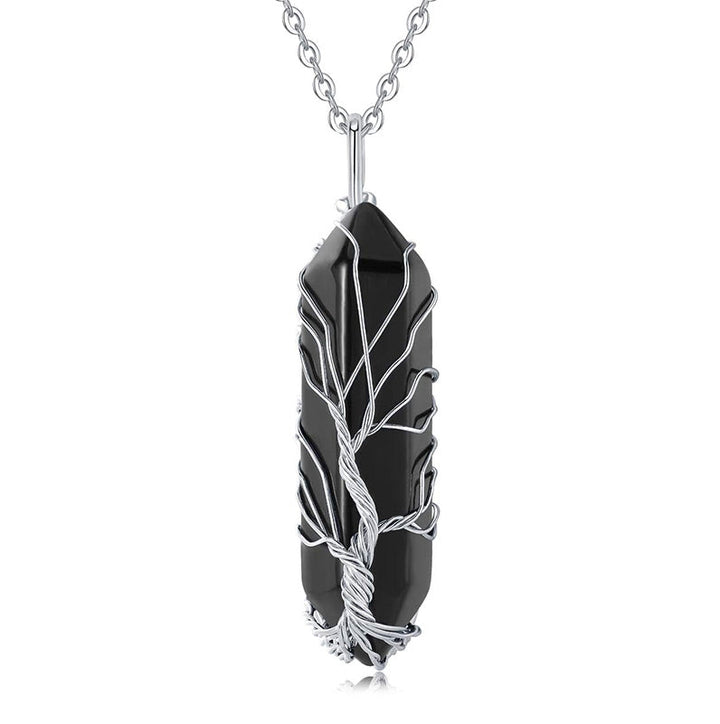 Spirituellt Livets träd-halsband med grön aventurin. Lyxigt energismycke för kvinnor.
