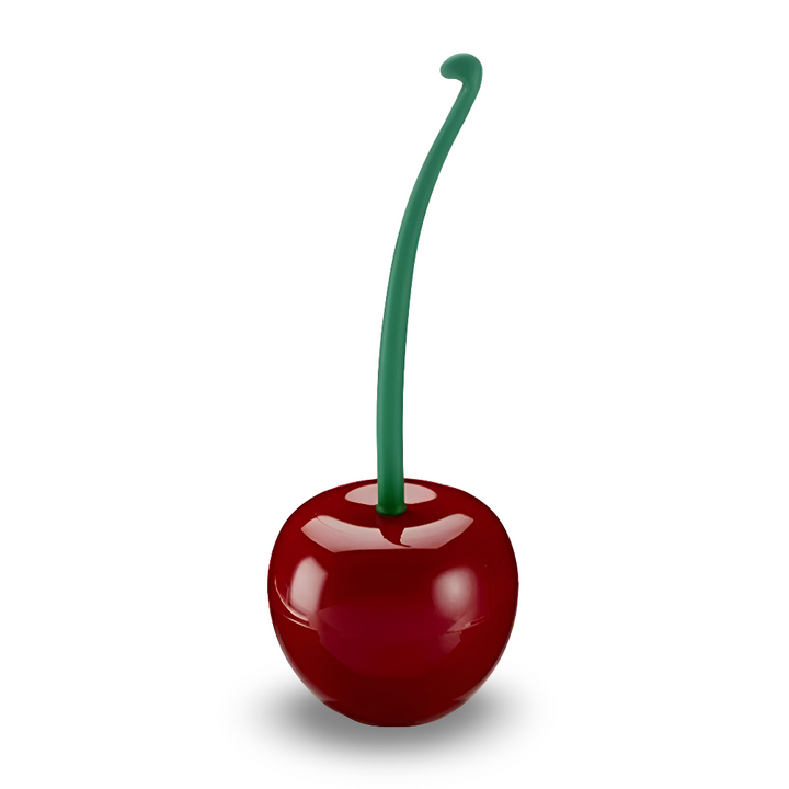 Stilren CherryFresh toalettborste med hållare. Modern design för hygienisk badrumsrengöring, enkel att använda.