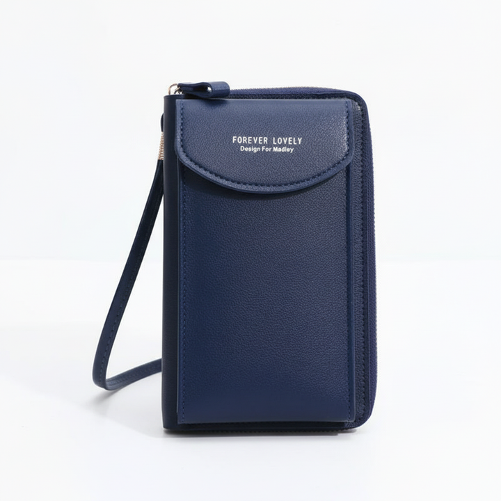 Praktisk damaccessoar: PU-läder mobilplånbok med nackband. Organiserar telefon & kort stilrent.