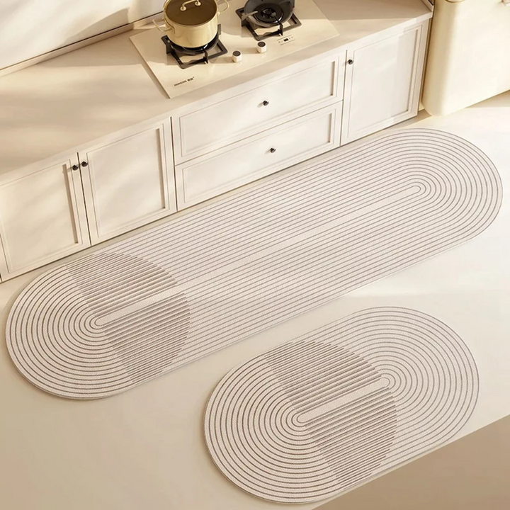 Stilren, halkfri köksmatta i modern design. Snabbtorkande och bekväm komfortmatta för ditt kök.