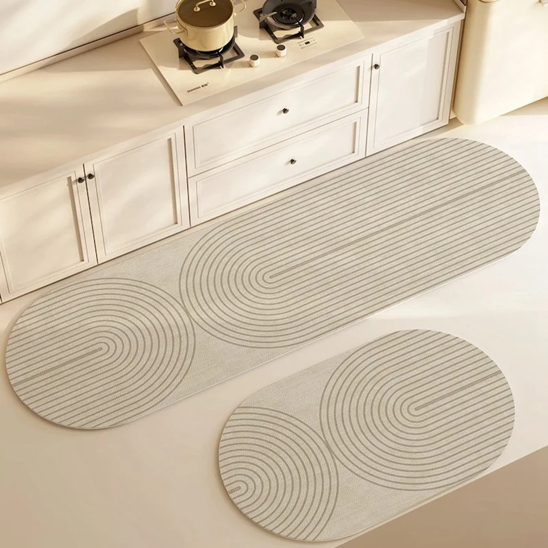 Halkfri köksmatta med snabbtorkande yta och fläckresistent material. Elegant design, perfekt heminredning i köket.