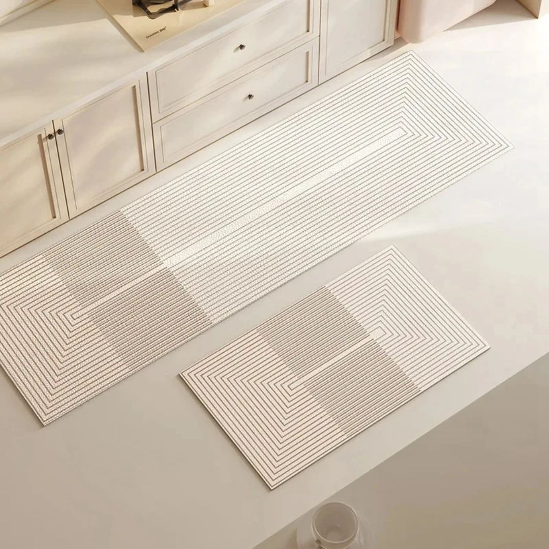 Modern designmatta för kök, halkfri och snabbtorkande. Ger komfort och stil till din heminredning, fläckresistent.