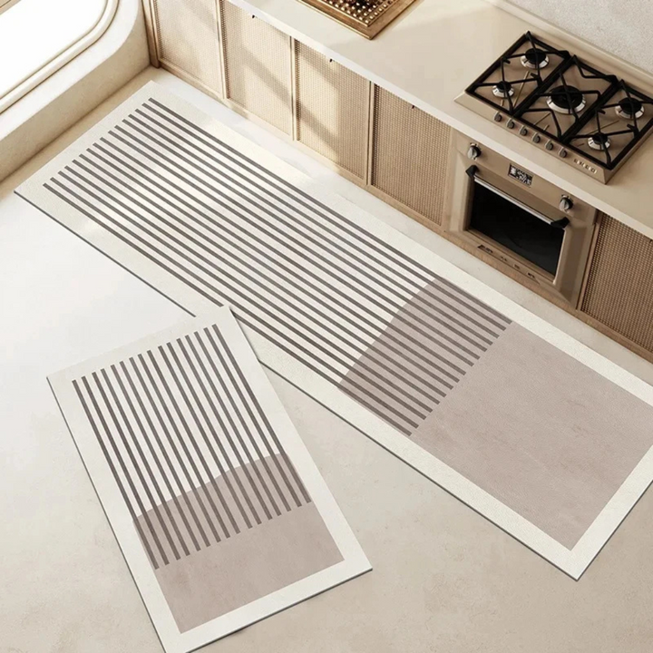 Halkfri och snabbtorkande köksmatta med stilren design. En absorberande komfortmatta som förhöjer kökets inredning.