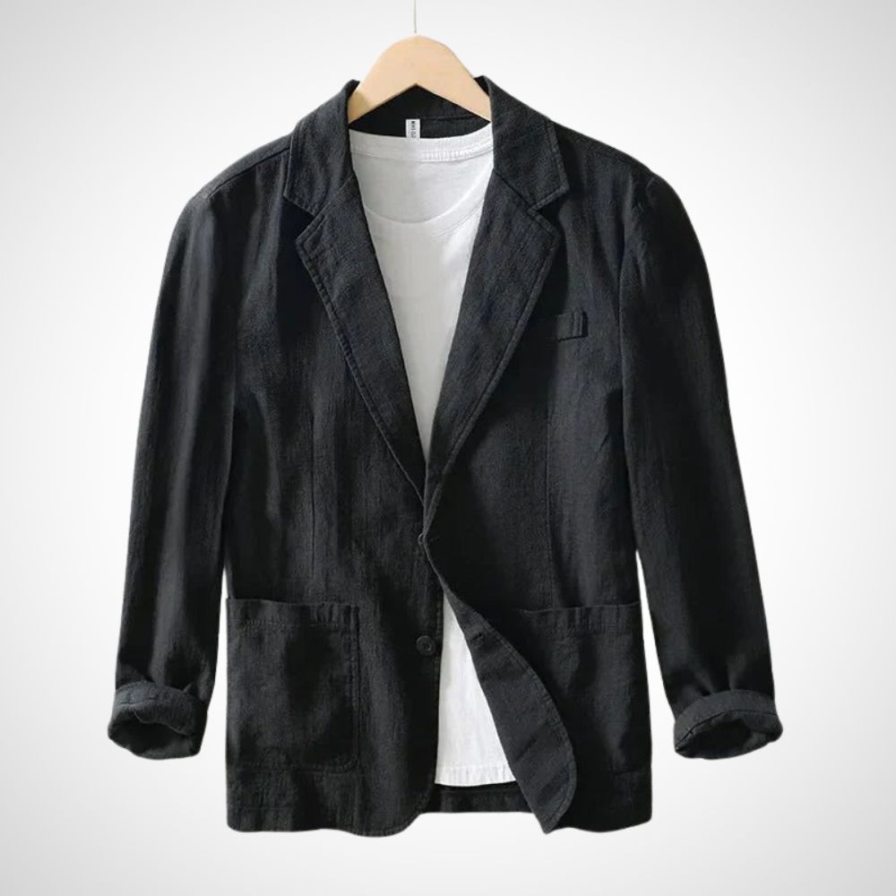 Stilren lättviktskavaj för män, perfekt för business casual. Modern herrblazer, idealisk för vår- och sommarstil.