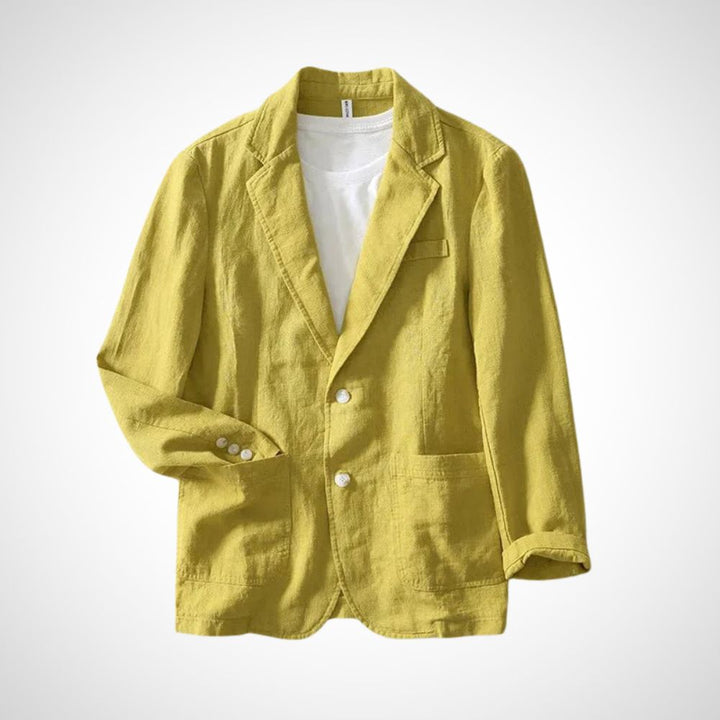 Herrblazer i modernt snitt. Denna lätta kavaj för män ger en avslappnad men elegant look för sommarfester.