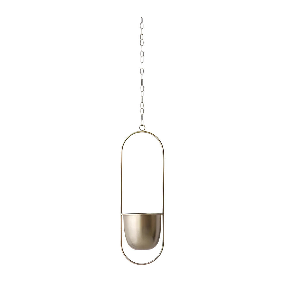 Svart avlång hängande växtkruka, elegant för heminredning. Modern och minimalistisk design.