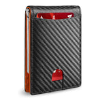 Svart med orange mönster