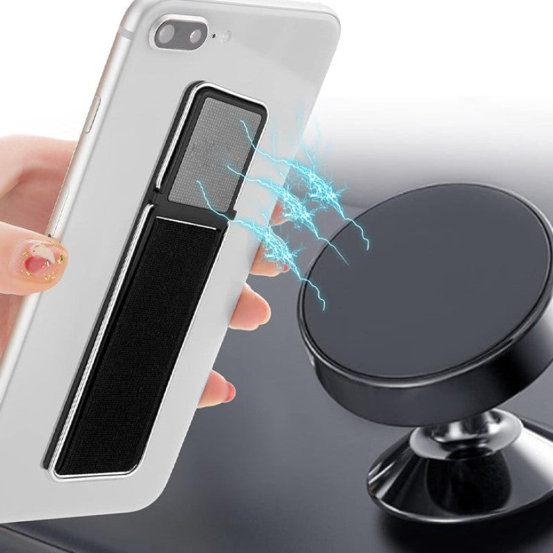 "Stilren självhäftande telefonhållare och grepp för mobiler med slimmad design i svart, silver, guld, blå, roseguld."