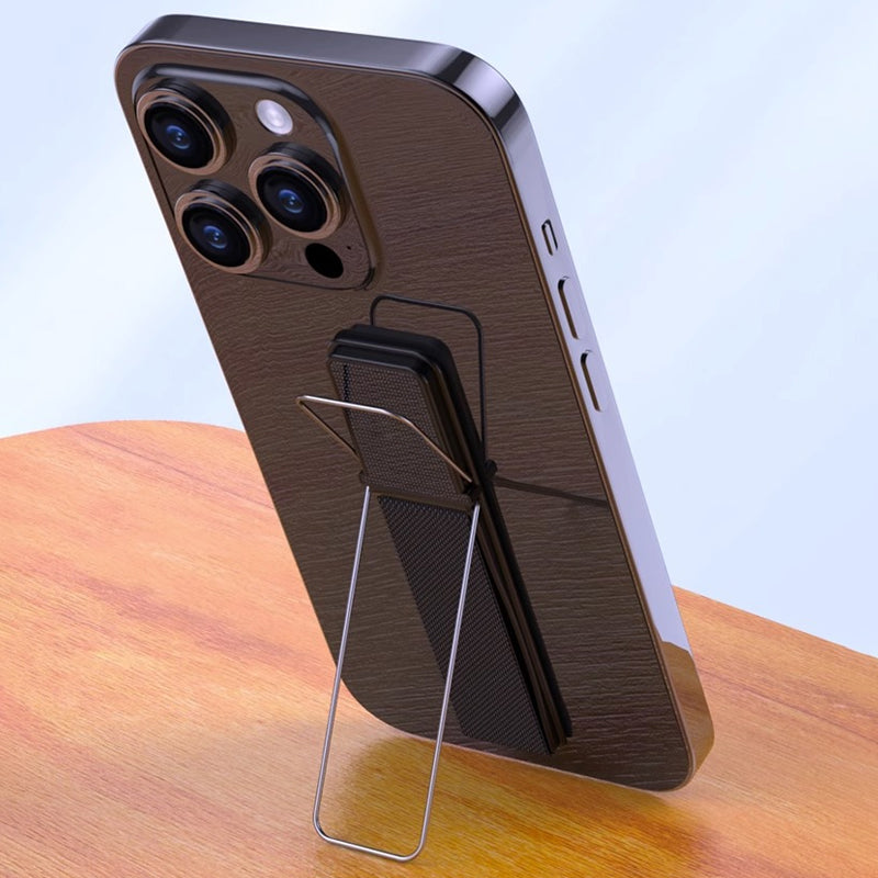 "Stilren självhäftande telefonhållare och grepp för mobiler med slimmad design i svart, silver, guld, blå, roseguld."