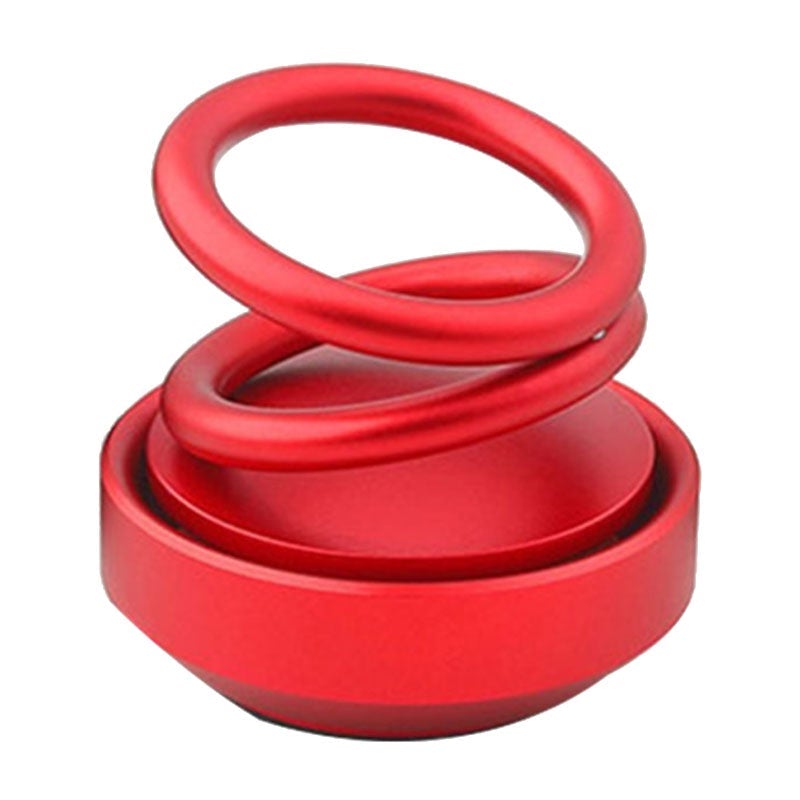 "Stilren soldriven luftrenare för bilar, kompakt och elegant design i svart, silver eller röd aluminiumlegering."