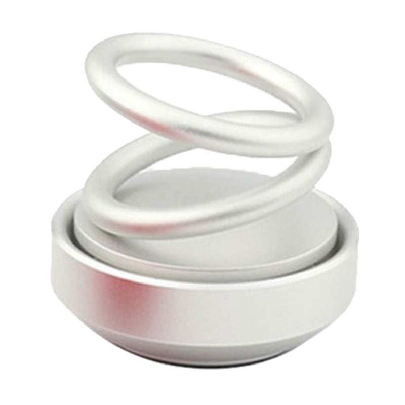 "Stilren soldriven luftrenare för bilar, kompakt och elegant design i svart, silver eller röd aluminiumlegering."