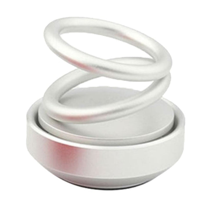 "Stilren soldriven luftrenare för bilar, kompakt och elegant design i svart, silver eller röd aluminiumlegering."