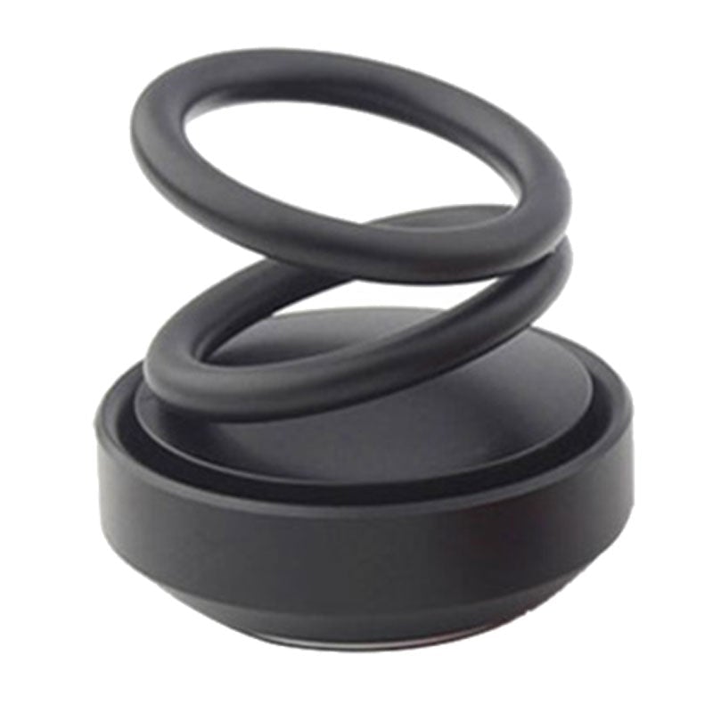 "Stilren soldriven luftrenare för bilar, kompakt och elegant design i svart, silver eller röd aluminiumlegering."