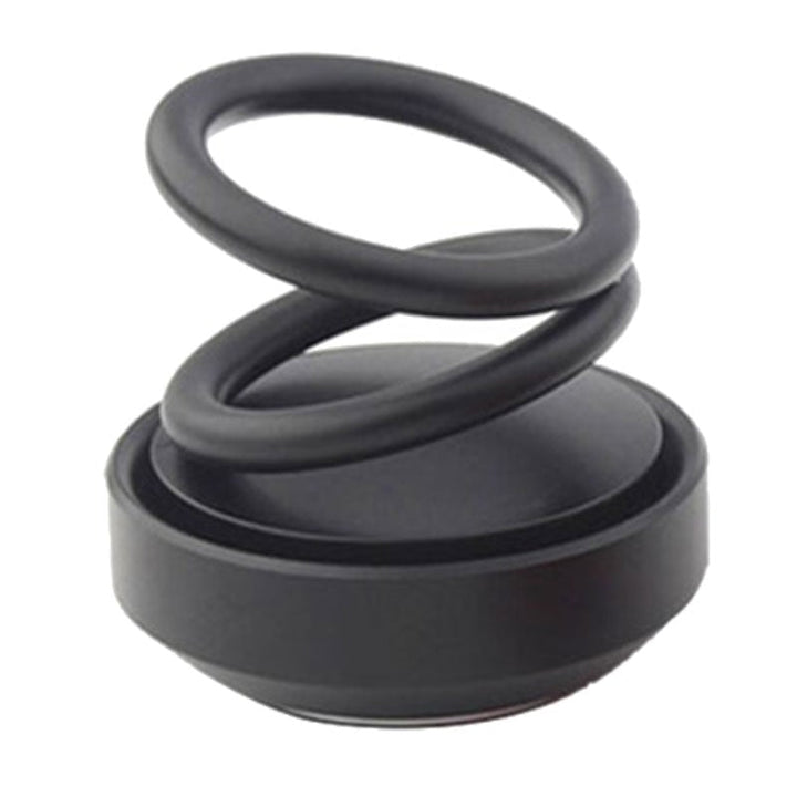 "Stilren soldriven luftrenare för bilar, kompakt och elegant design i svart, silver eller röd aluminiumlegering."