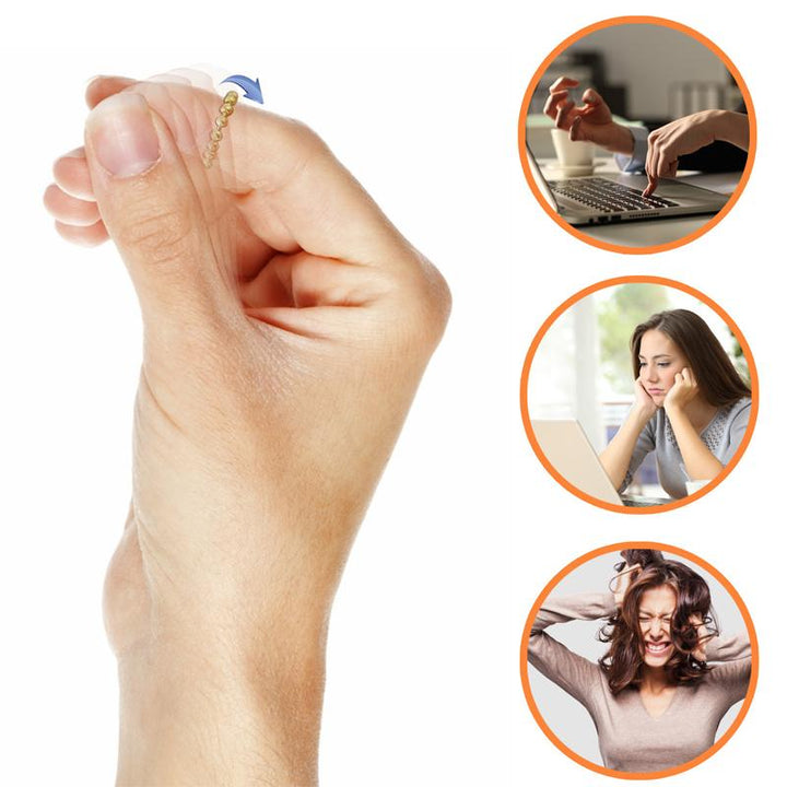 "Stilren Spinner Fidget Ring i silver för stresslindring, med roterande pärlor. Perfekt accessoar för både män och kvinnor."