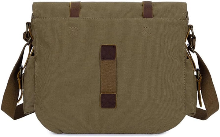 Elegant herr-laptopväska i läderimitation, med flera fack för optimal organisation av vardagsprylar.