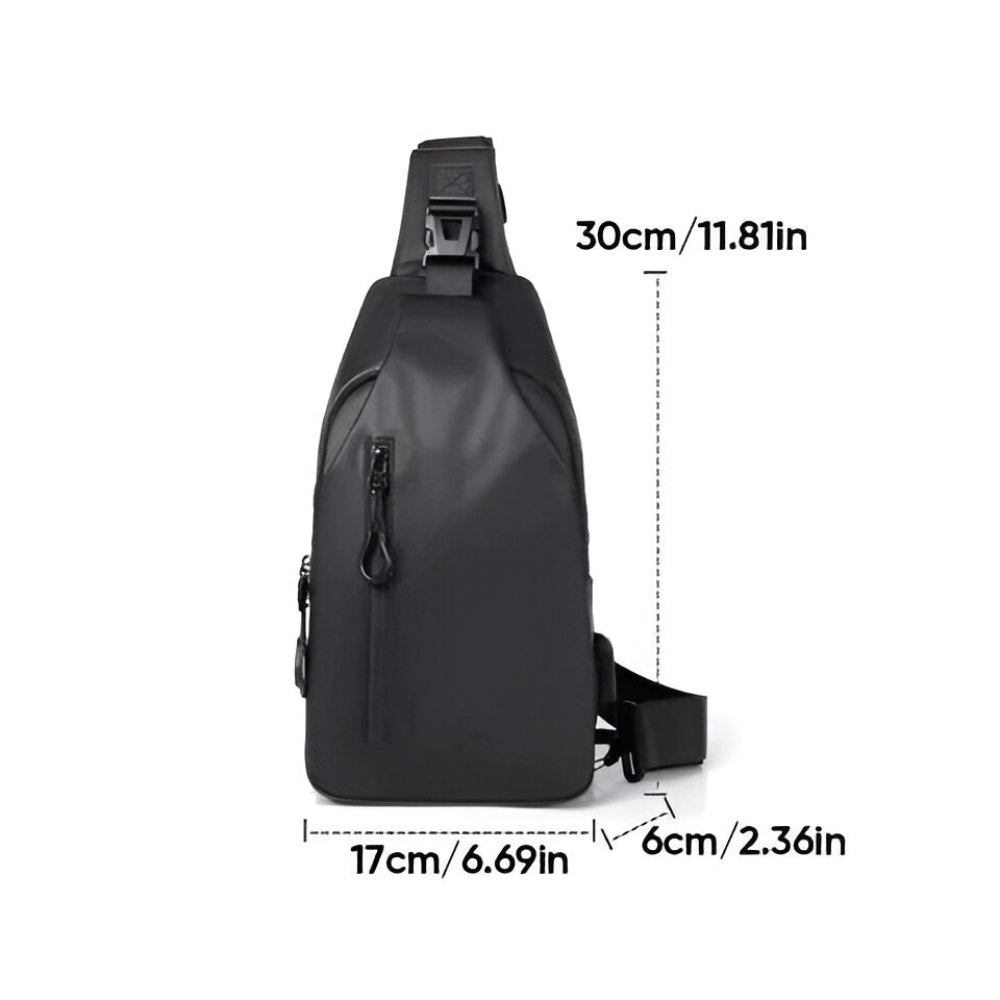 Herrväska i minimalistisk design, en elegant och praktisk crossbody för den stilmedvetne.