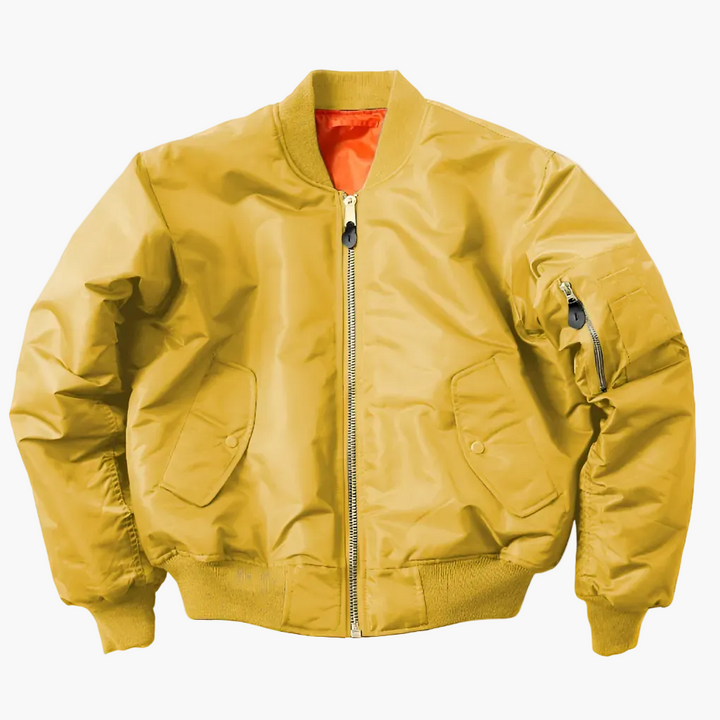 Ribbad unisex bomberjacka med stilren design. Perfekt som vår- eller höstjacka med dragkedja. Casual mode.