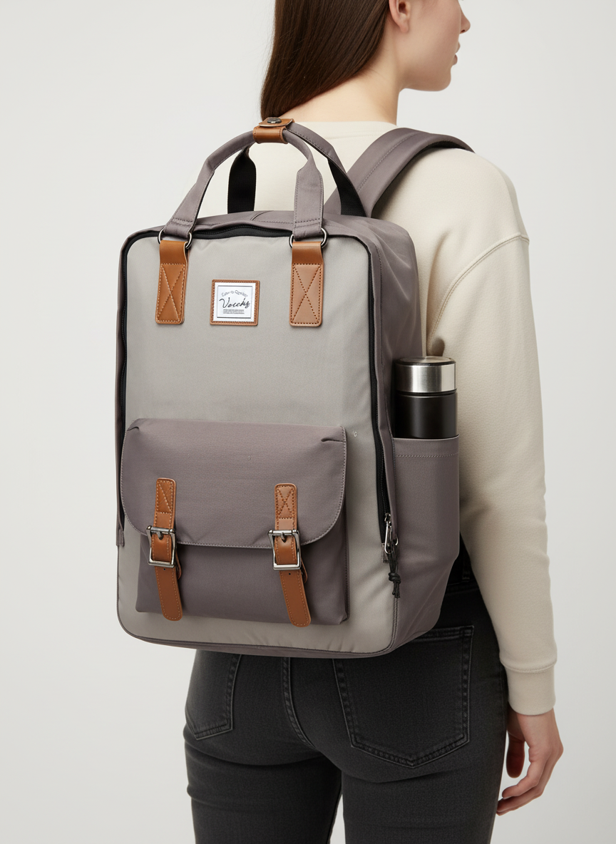Elegant svart StylePack laptopryggsäck framifrån. Perfekt datorväska för vardagen & resan, unisex design.