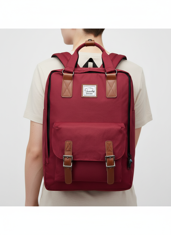 Detalj av StylePack laptopryggsäck: Vattentåligt material & robusta dragkedjor. Hållbar datorväska för vardagen.