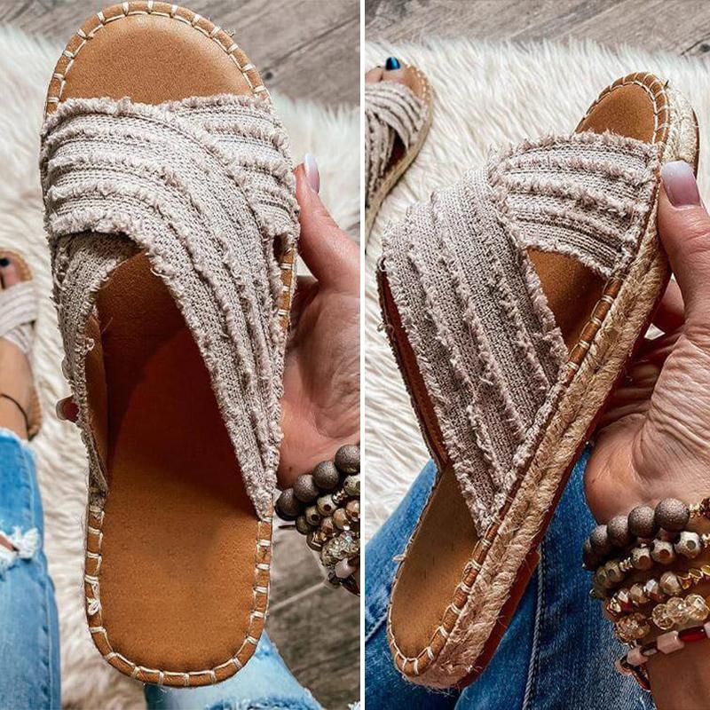 "Stilrena dam sandaler med korsrem i naturliga färger, konstgjord PU-material, eleganta för alla tillfällen."