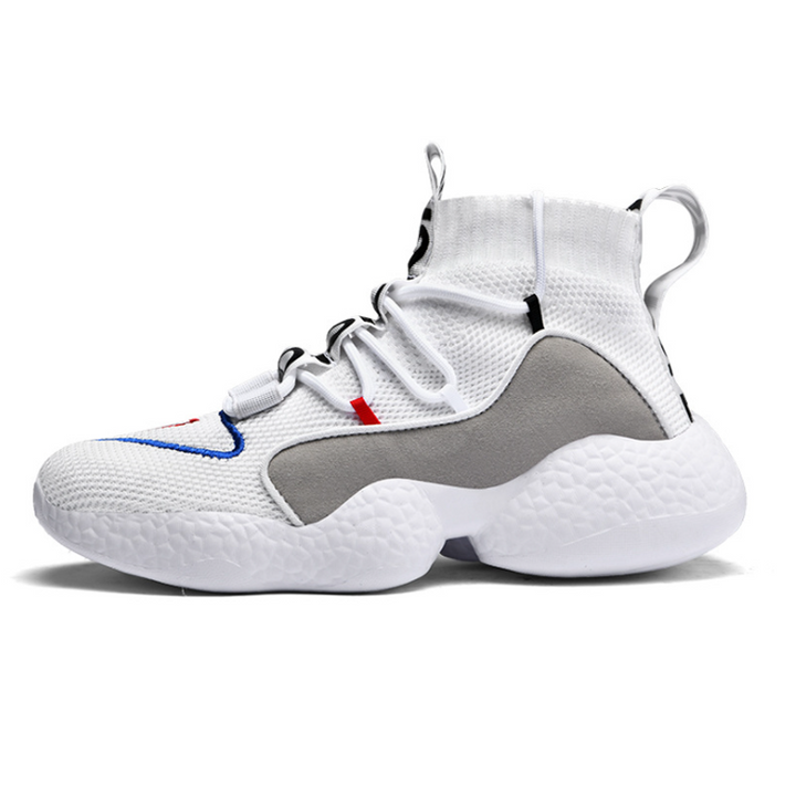 "Stilrena herrsneakers med snörning, 3D-vävd ovansida i flera färger, tjock mellansula för komfort och stil."