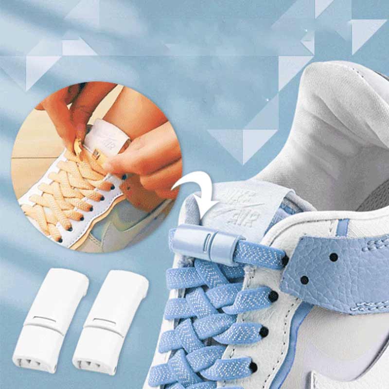 "Stilrena magnetiska skosnöresspännen för damer, enkelt snäppspänne utan knytning, perfekt för sneakers och sportskor."