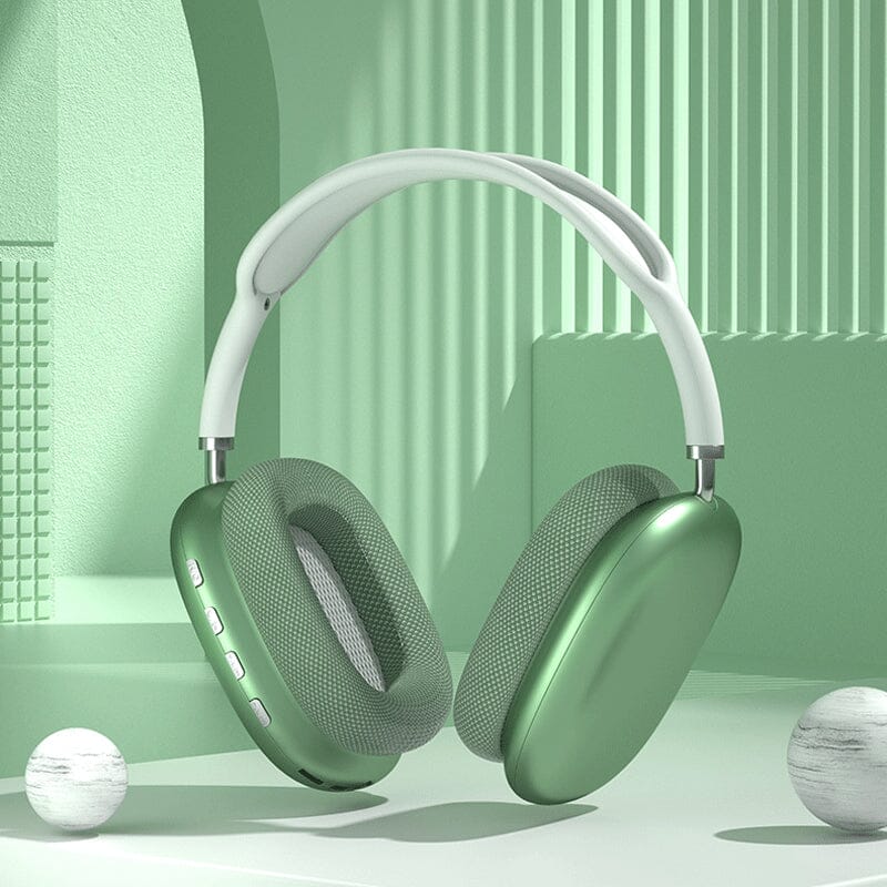 "Stilrena trådlösa Bluetooth hörlurar med brusreducering och lång batteritid, perfekt för musik och resor."