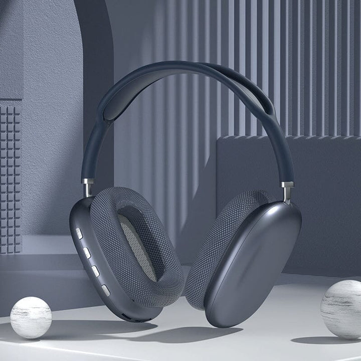 "Stilrena trådlösa Bluetooth hörlurar med brusreducering och lång batteritid, perfekt för musik och resor."