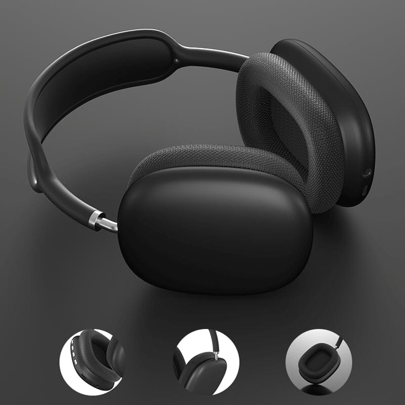 "Stilrena trådlösa Bluetooth hörlurar med brusreducering och lång batteritid, perfekt för musik och resor."