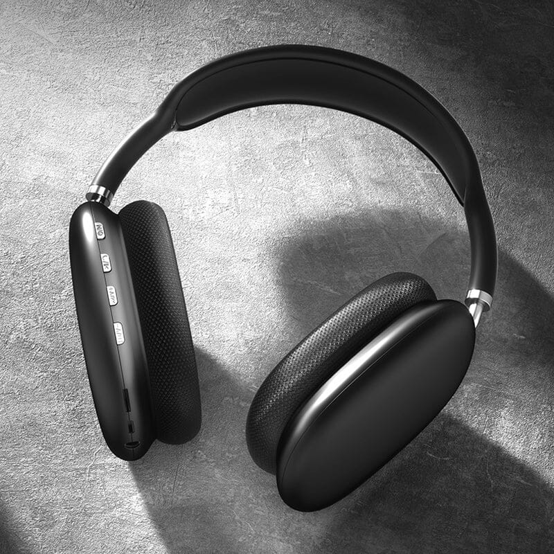 "Stilrena trådlösa Bluetooth hörlurar med brusreducering och lång batteritid, perfekt för musik och resor."