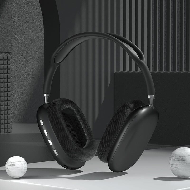 "Stilrena trådlösa Bluetooth hörlurar med brusreducering och lång batteritid, perfekt för musik och resor."