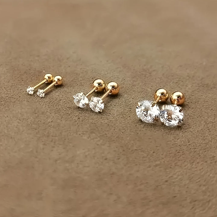 Unisex örhängen med zirkonia, tillverkade av slitstarkt titanstål. Perfekta stilrena smycken.
