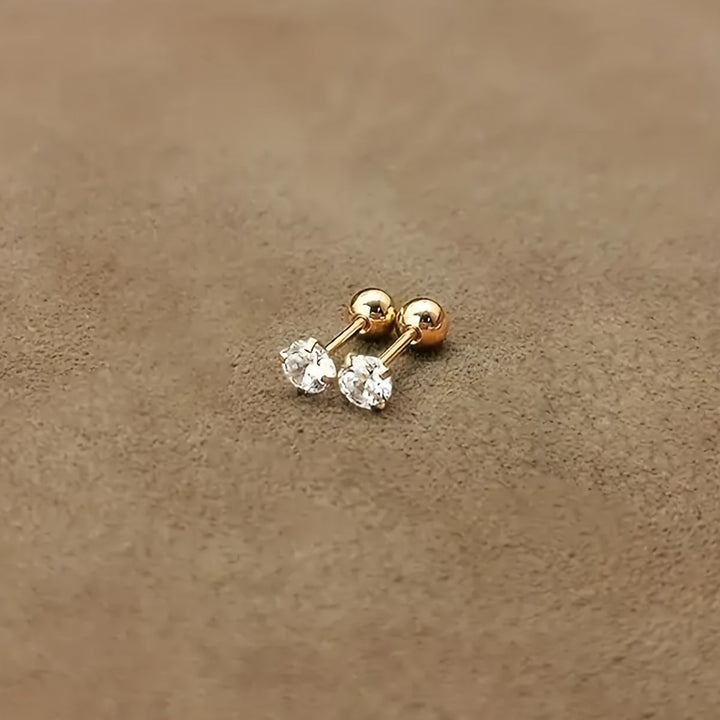 Eleganta titanstålörhängen med zirkonia. Slitstarka, stilrena unisex smycken för en sofistikerad look.