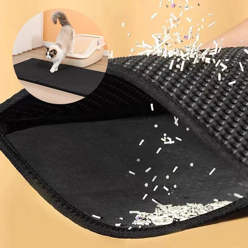 Stor kattsandmatta med luktreduktion, bidrar till ett fräschare hem och renare omgivning för din katt.